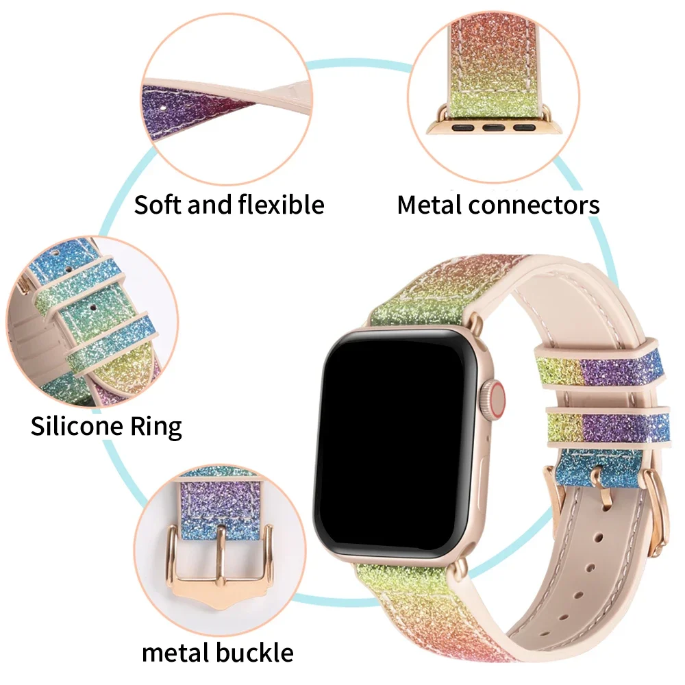Premium Shiny Sports Silicone Watch Bracelet Strap