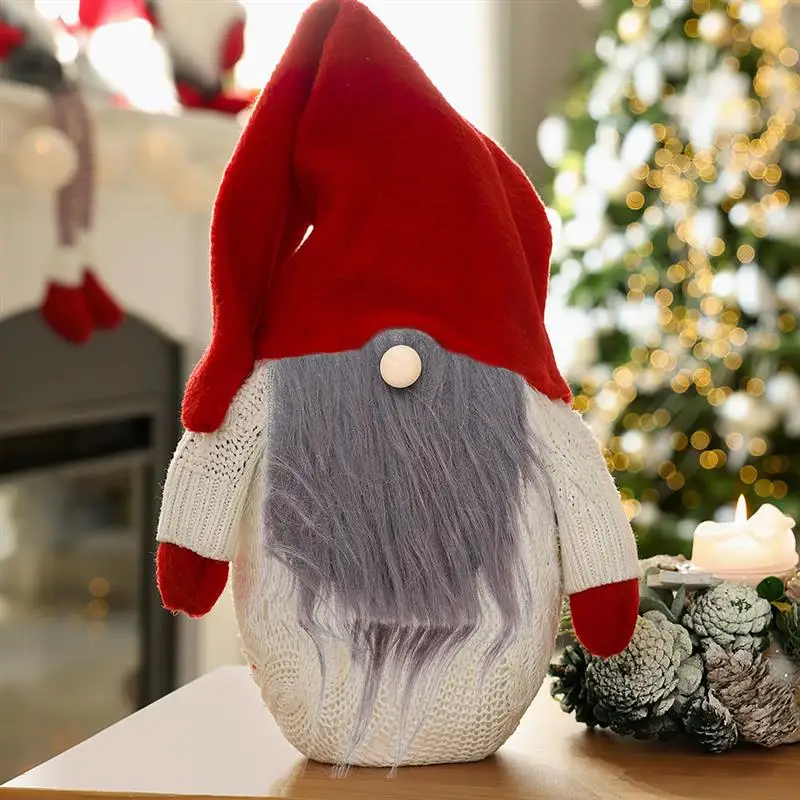 1 Set Christmas Gnome Beard Wooden Nose Balls Fur Beards for Crafting Gnome  Beards Fur Fabric Christmas Craft Supplies Fake Fur Artificial Gnome Hair