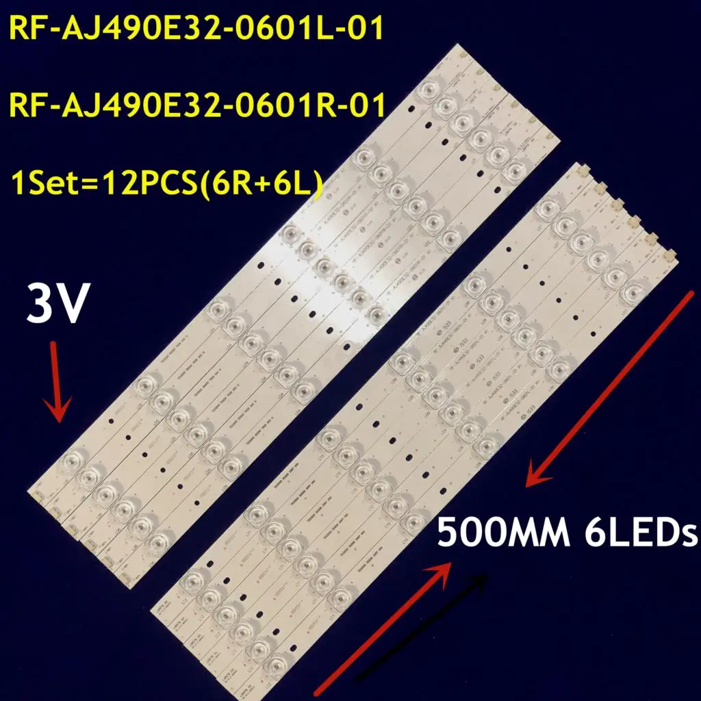 

5set LED strip12 lamp For Sharp 49"TV LC-49CFF5001K RF-AJ490E32-0601R-01 0601l A1 LY.45J01G001 LC-49CFE6032E LC-49CUF8472k