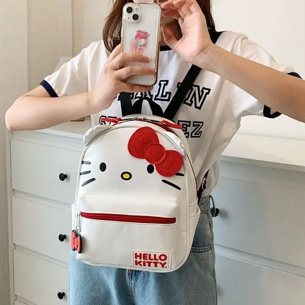 

College style two-dimensional cartoon hello Kitty backpack Y2K student backpack Kuromi Cinnamoroll cute small schoolbag