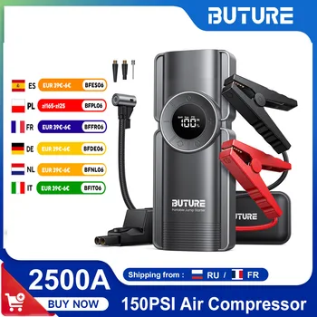 Buture 4 In1 Jump Starter 20000mAh Power Bank 150PSI Pompa Compressore d'aria 2500A Batteria di emergenza Boost 15V Gonfiatore digitale per pneumatici