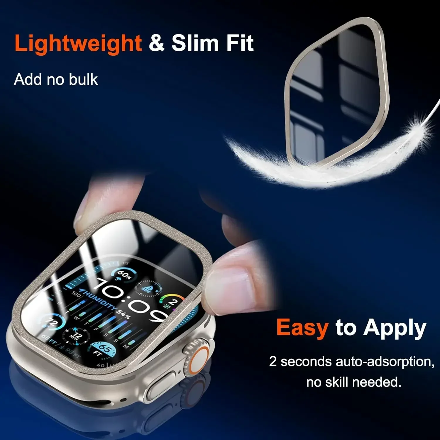 Tempered Glass Titanium Alloy Frame Protective Glass for Apple Watch Ultra 3 2 1 49mm Screen Protector for iwatch Ultra 3/2/1