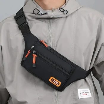 Marsupio da uomo multifunzionale Borsa da petto da corsa impermeabile Custodia per telefono Borsa a tracolla unisex Marsupi da uomo Borse da cintura per fianchi 1