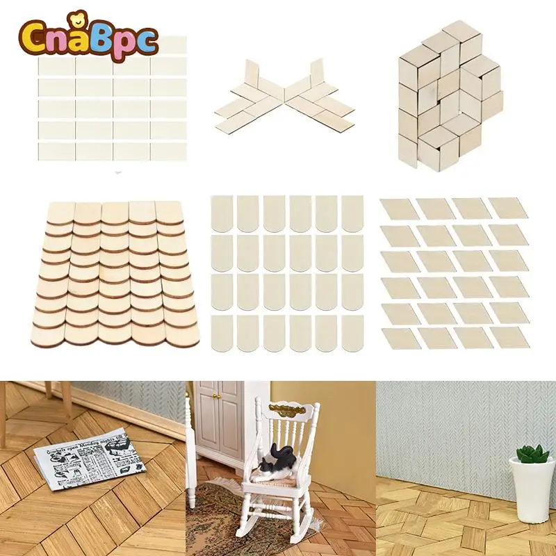 

24Pcs/Set 1:12 Dollhouse Miniature Floor Tiles Rectangle Rhombus Floor Mini Furniture Model Doll House Decor Toy Accessories