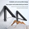 Clothes Drying Rack Wall Mounted Laundry Racks for Drying Clothes Aluminum Foldable Space Saving Clothes Hanger 4