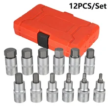 

12Pcs 1/2‘’ Drive Impact Hex Bit Socket Set H5 H6 H7 H8 H10 H12 H14 H16 H17 H18 H19 H22 Allen Wrench Sockets Hand Repair Tool