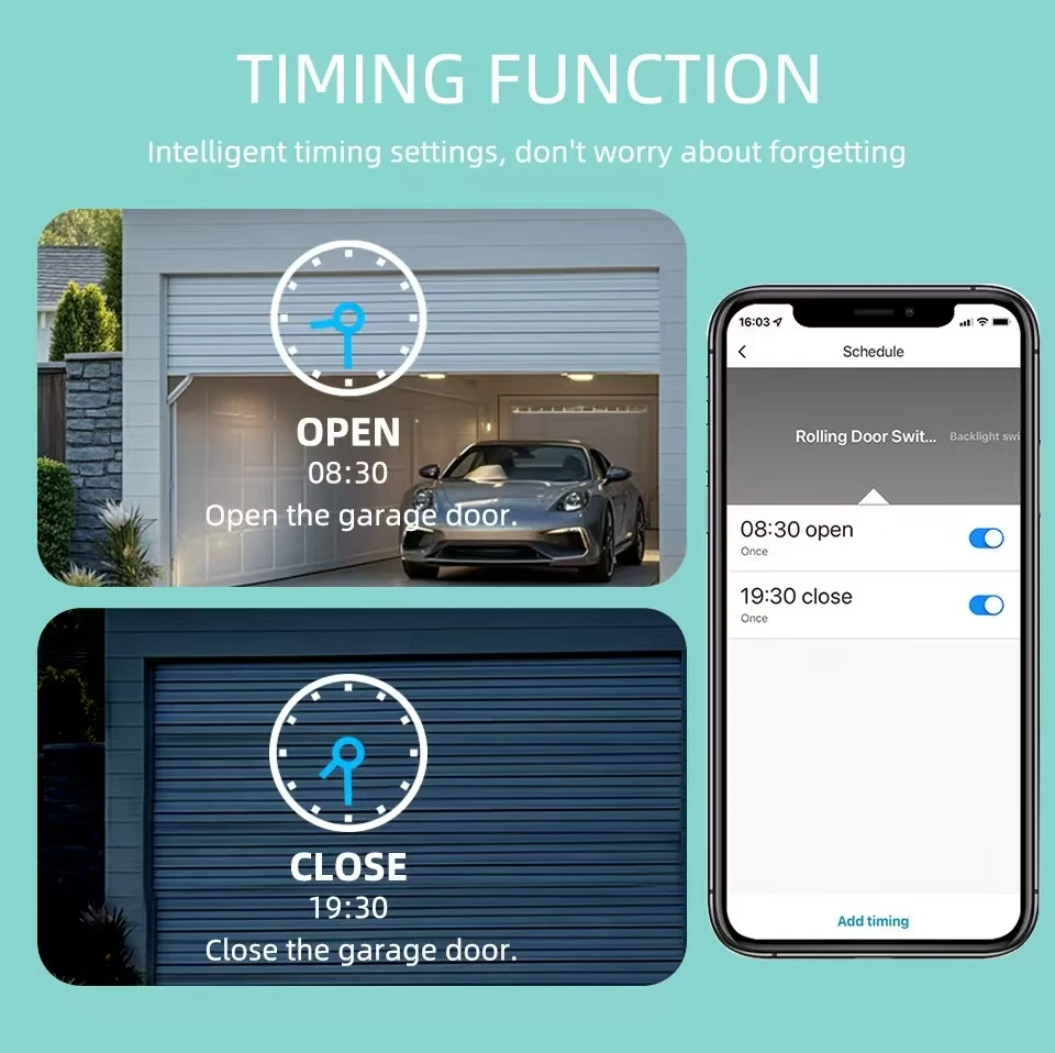 WG01 Tuya Smart Life Garage Door Opener Controller Dry Contact Switches Security