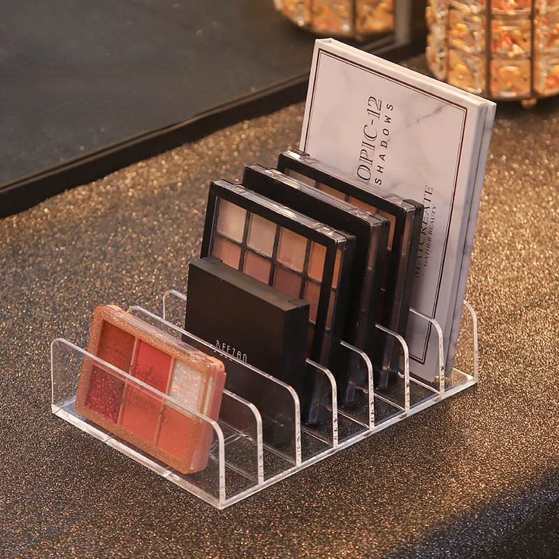 Acrylic Compact Eyeshadow Palette Organizer display Tray Storage Box Cosmetics Rack Makeup Tools Holder Drawer Organizer 7 Grids