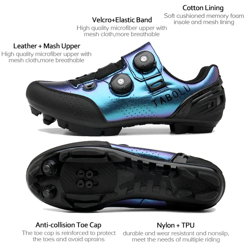Cycling Shoes Men Women Speed Cycling Sneaker SPD Mountain Bike Footwear MTB Racing Shoes Flat Route Cleat Road Bike Shoe