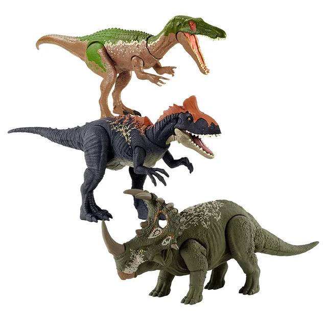 Genuine mattel Jurassic world sound strike Baryonyx Grim triceratops Cryolophosaurus genuine dinosaursboy toys for children 5