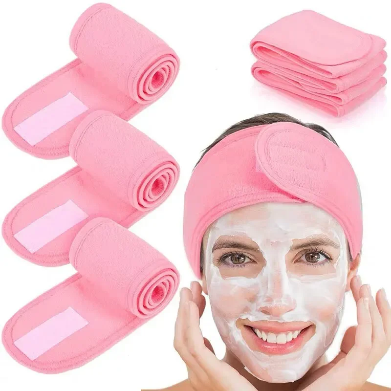 4 Fasce Per Lavaggio Viso In Spugna Con Velcro | Fascetta Per Capelli Donna Per Beauty, Sport, Yoga - 3