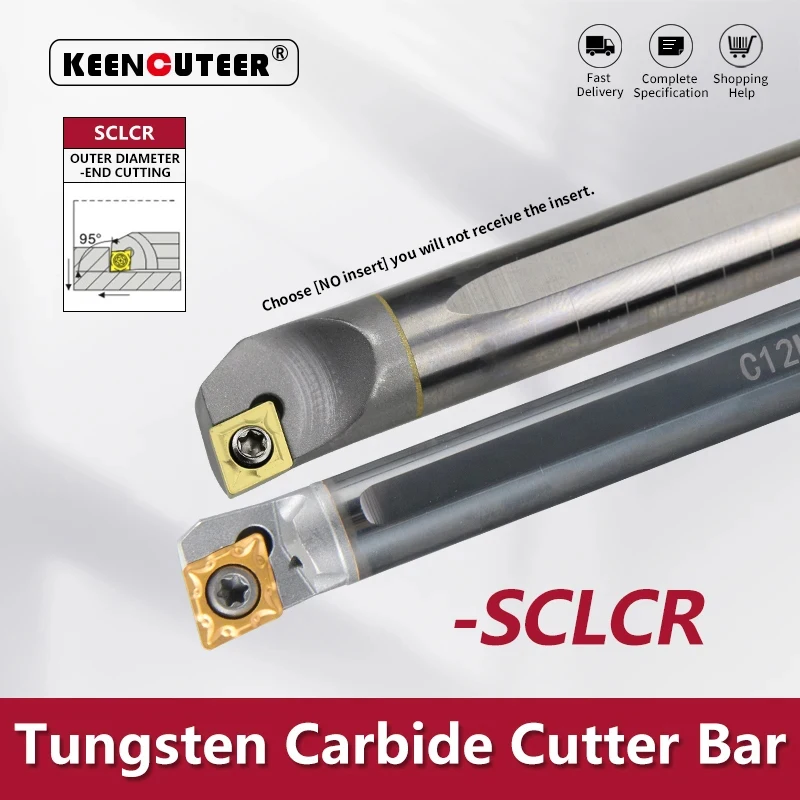 CNC Cutting Tool Holder Tungsten steel Shockproof SCLCR Lathe Boring Bar C08K C10K C10M C12M C14N C16Q C20R Internal Turning Tool Cutter Bar CNC Lathe