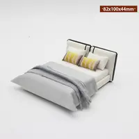 Lit l'inventaire de maison de courses, meubles de chambre à coucher bricolage, jouet blanc, décoration de maison de courses, nouveau, 1:20 3
