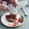 3-in-1 Portable Tableware Set Wheat Straw Dinnerware Detachable Cutlery Picnic Dinnerware Camping Cutlery Set Outdoor Camping 2