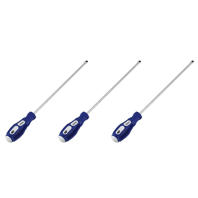 

3Pcs 30.5 Cm Long Shaft 6.5 Mm Magnetic Tip Flat-Head Screwdriver Handy Instrument