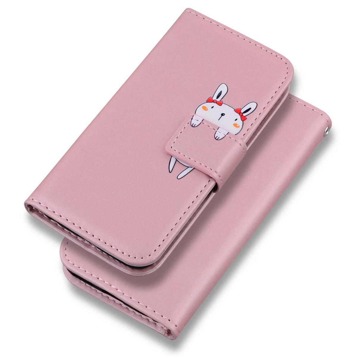 Magnetic Leather Wallet Case with Shockproof Cartoon Design and Flip Cover