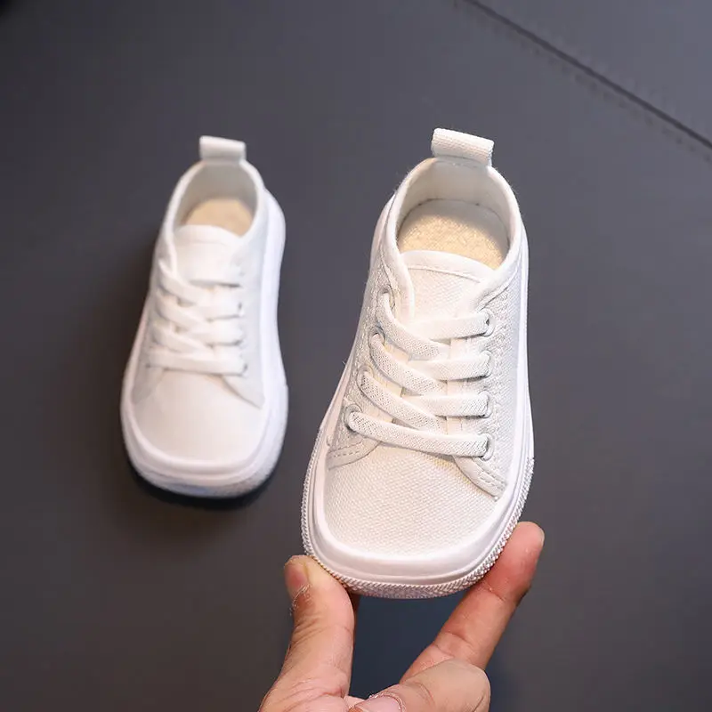 Children Sport Canvas Shoes Lace-up Girls Flat Boys Casual Shoes Kids Non-slip Comfort Sneakers Shoe Toddlers Tennis shoes - 5