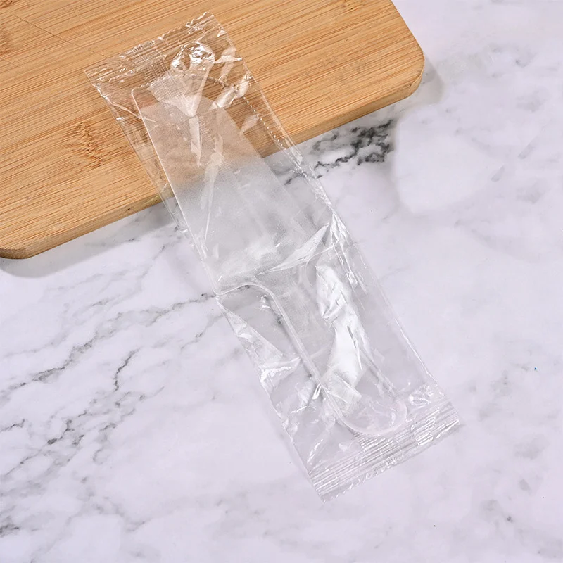 Disposable Plastic Knives Individually Packaged Tableware Serrated Cake Knife Desserts Tools 5Pcs/Set