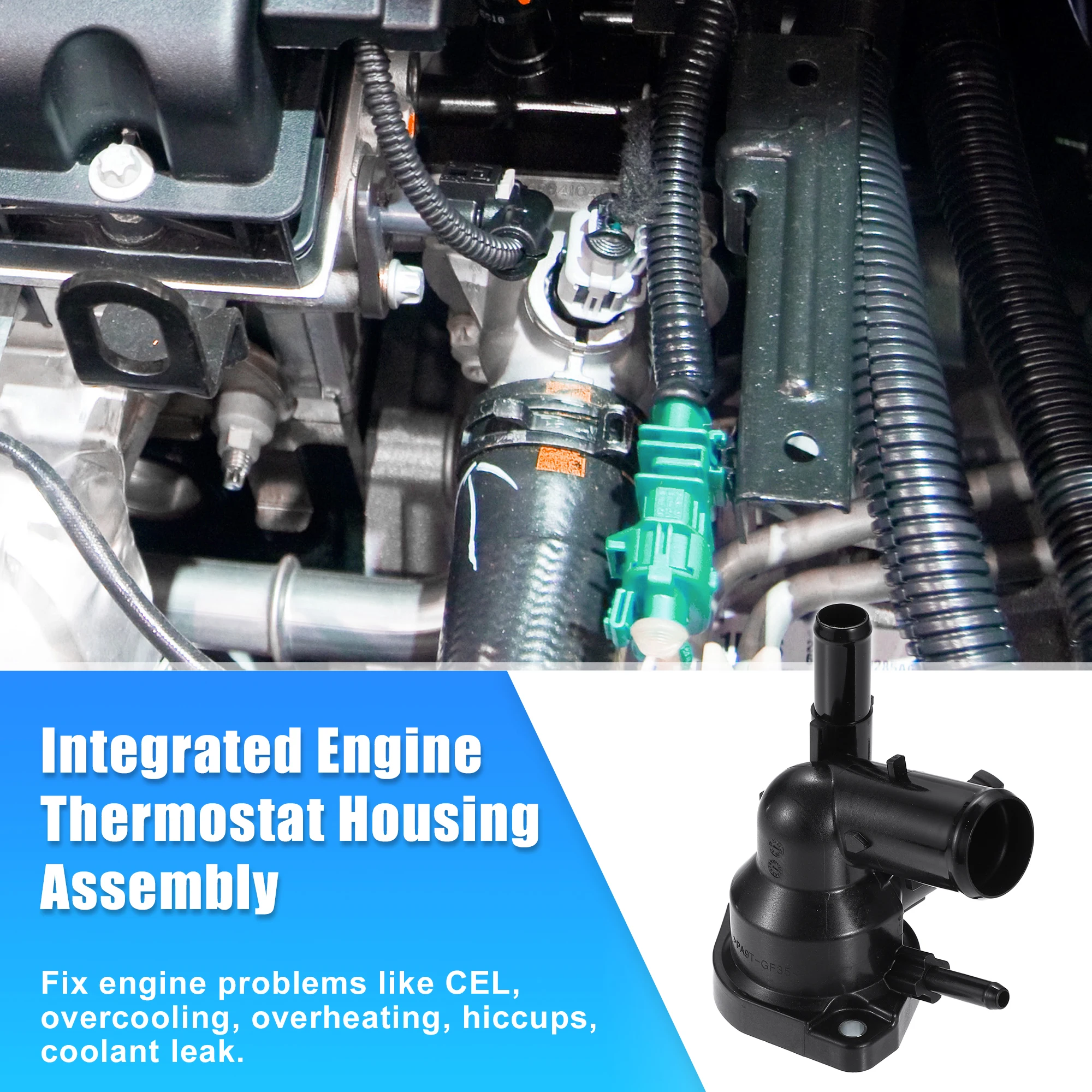 X Autohaux Car Engine Coolant Thermostat Housing Assembly 16031-21010 for Toyota Prius c Sedan Hatchback 2012- Accessories