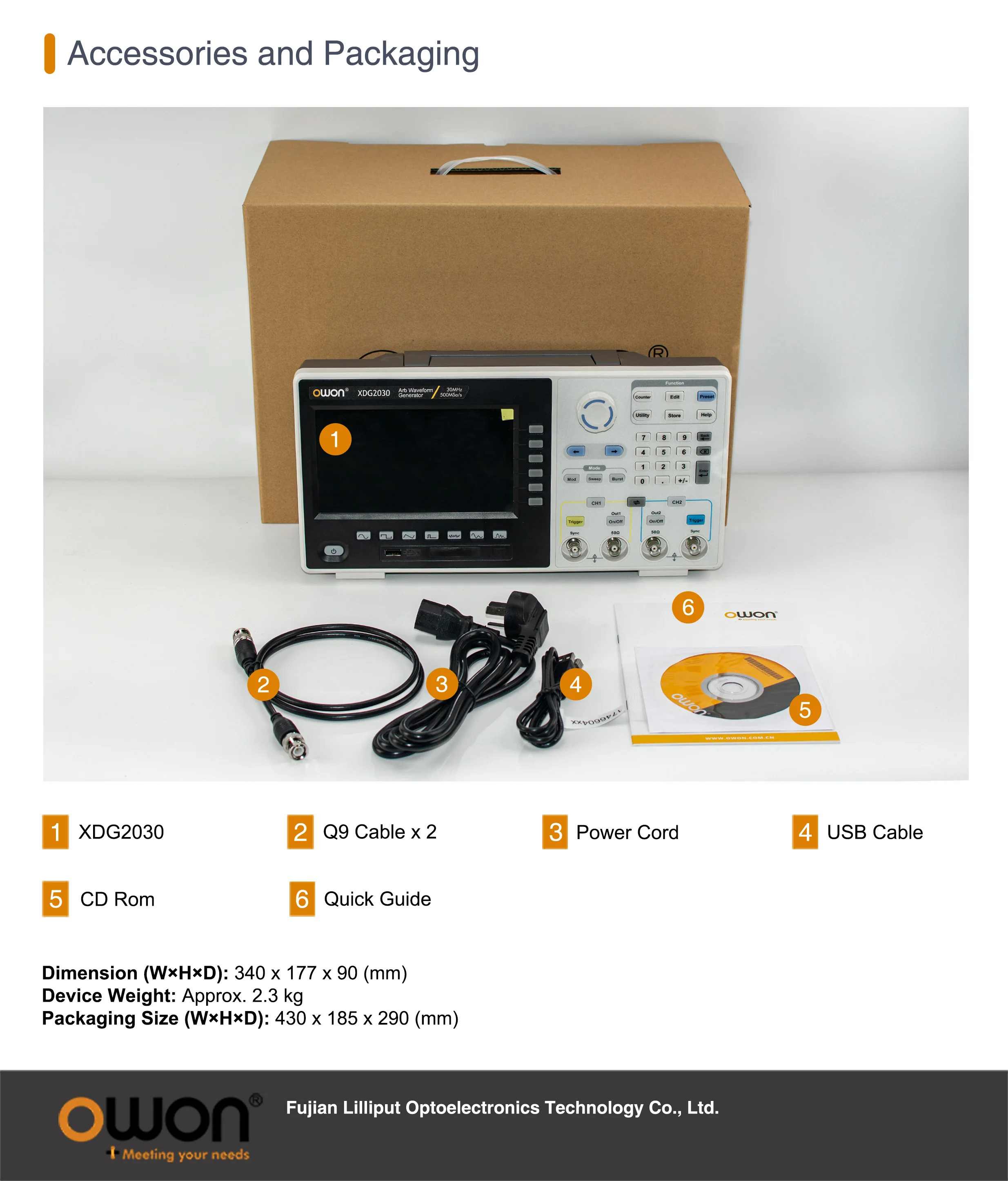 XDG2030 Arbitrary Waveform Signal Generator 30MHz 500MSa/s 2CH 7 inch Multi-Touc