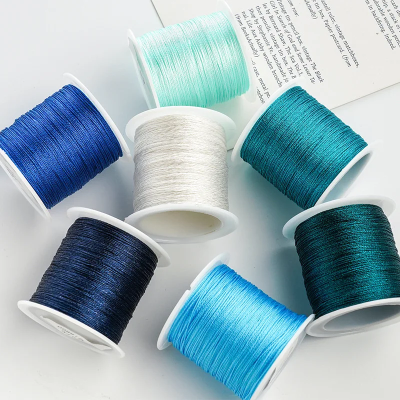 Premium 0.4mm Nylon Satin Cord - 50m for Jewelry Making, Beading, and Knot Crafting