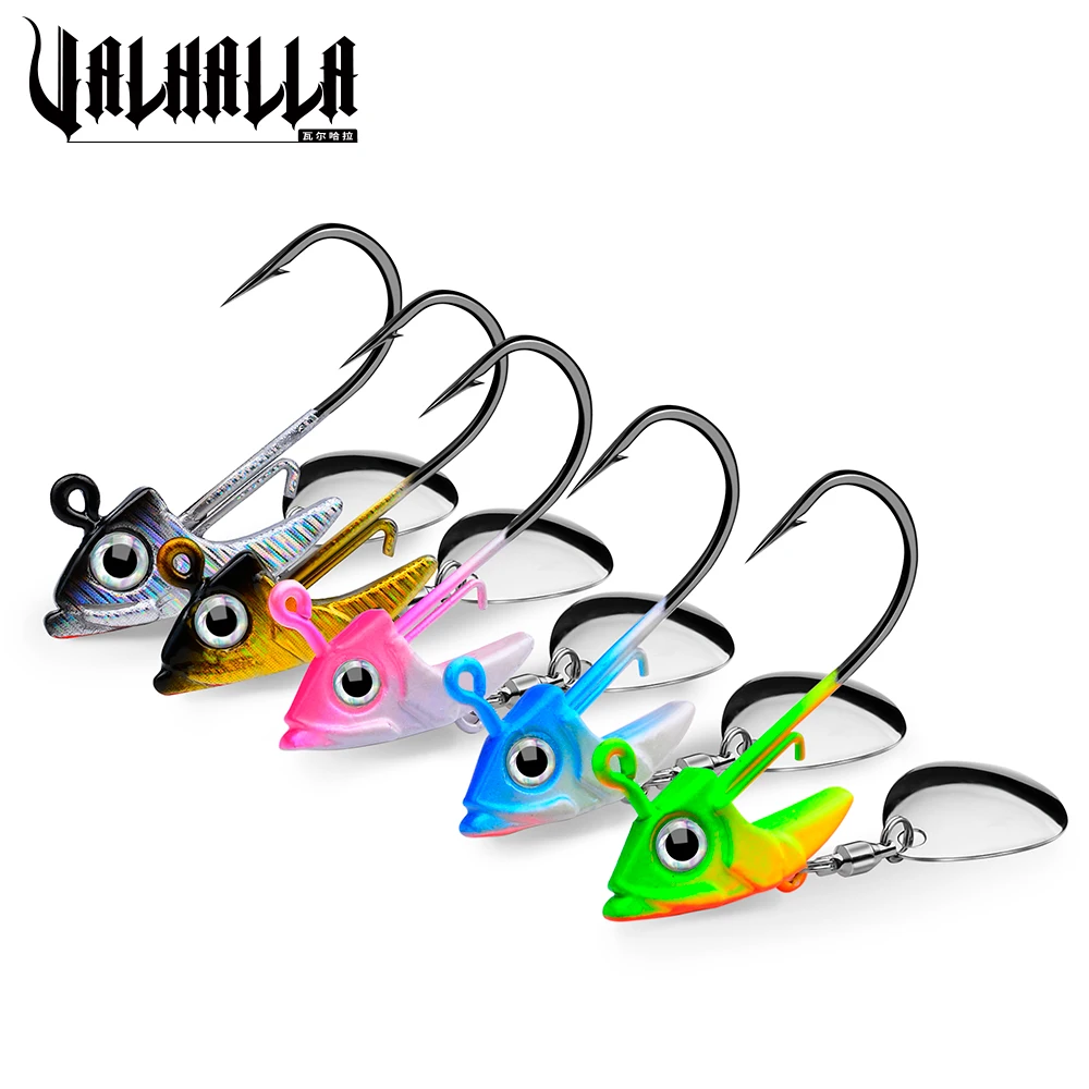 

VALHALLA 50PCS Fishing Hooks 7.5g 10.5g 15g Jigging Head Hook With Rolling Swivel Spinner Spoon Jigs Hooks Fishing Tackle Pesca