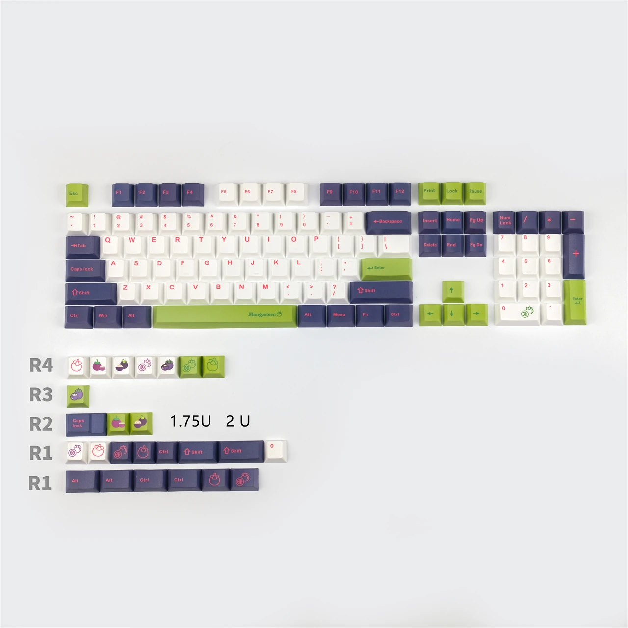

Оригинальный колпачок для ключа PBT s, вишневый профиль, мангостин, 125 клавиш, колпачок для клавиш с сублимационной печатью для переключателей...
