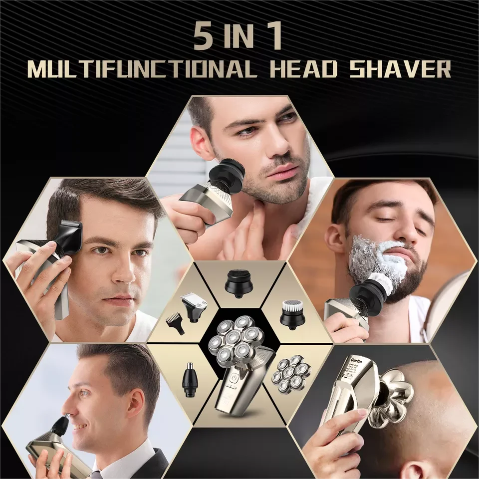 5IN1 Rotary Electric Shaver 7D Rechargeable Bald Head Beard Trimmer Razor electric shaver electric razor rotary shaver electrical rotary shaver cordless shaver