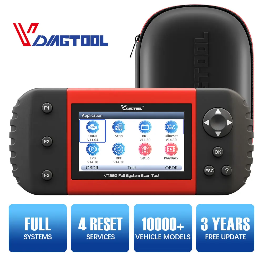 VDIAGTOOL VT300 Auto Diagnostic Scanner EPB DPF DRP BRT OBDII OBD2 Full