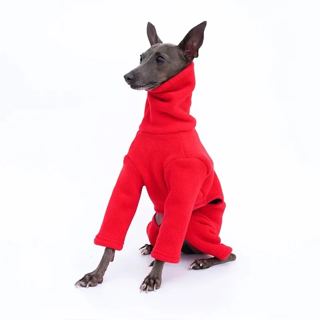 Italian Greyhound Hoodie Dog Clothes Super Warm Whippet Winter Jacket Four Legged Thick Dog Coat Fleece Warm Greyhound Clothes 3