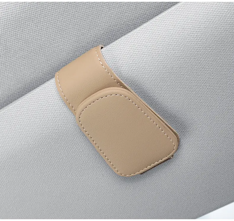 Sunglasses Holder Is Suitable for Car Sunshades Magnetic Leather Sunglasses Clip and Ticket Clip Car Sunshade Accessories - Image 7