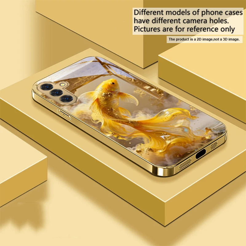 Harmonious Golden Carp Glass Phone Case