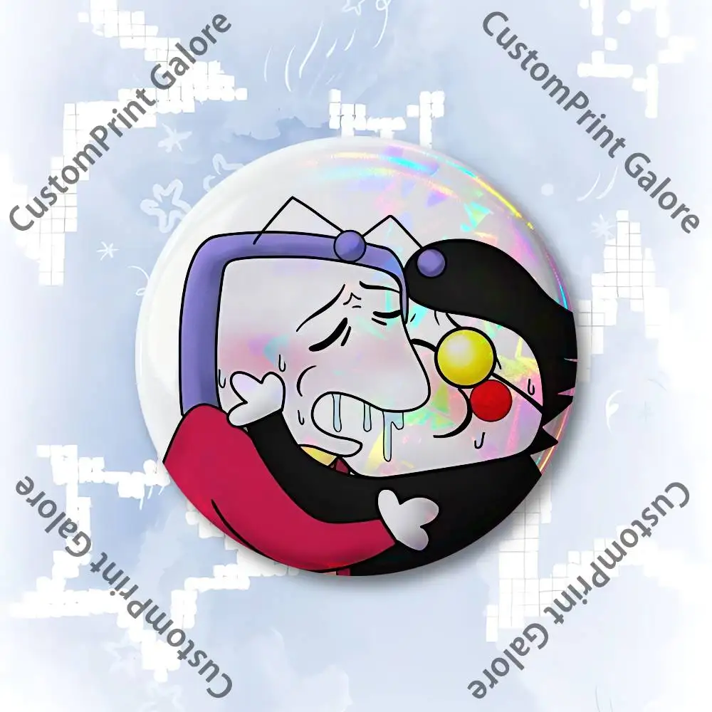 Spamtenna T-Tenna S-Spamton Abzeichen 58 44 32 75 25 mm Emaille-Pin Weißblech Runde Brosche Cosplay Nijigen Otaku-Kultur – Detail 7