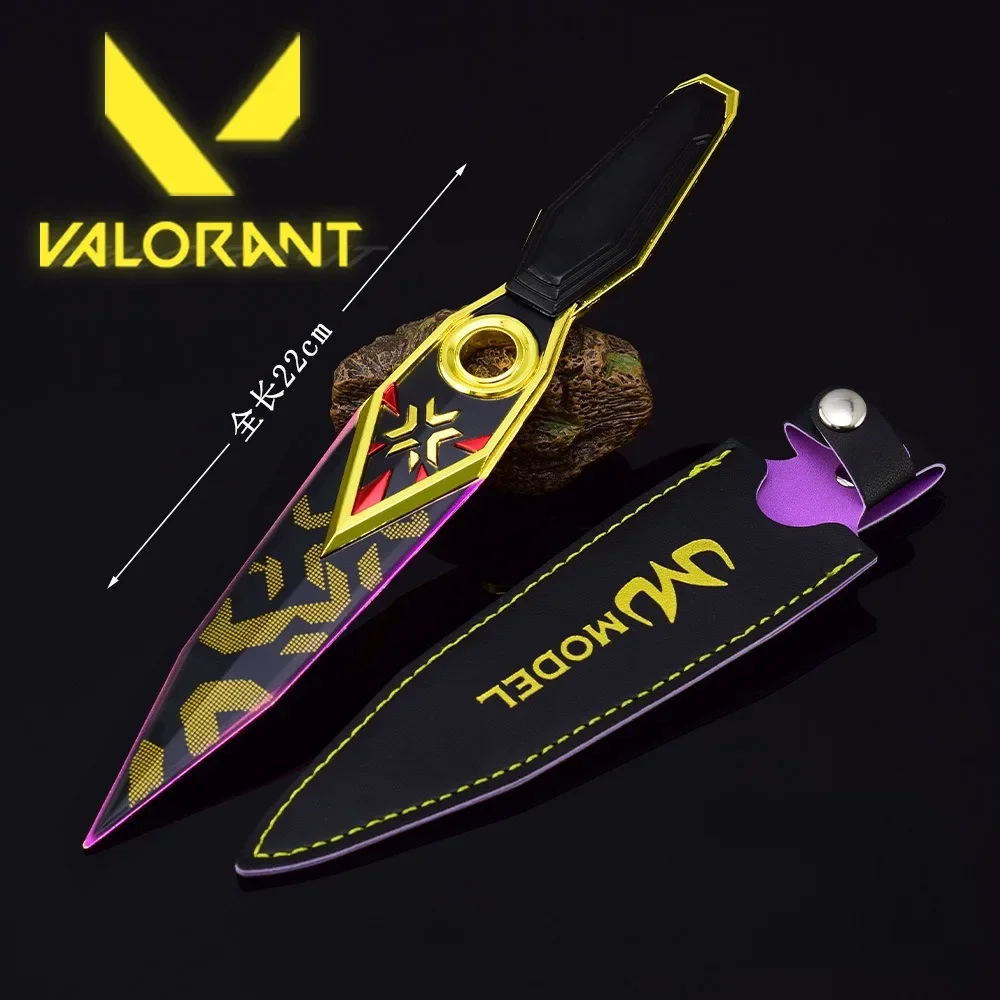 

Valorant Weapon 22cm Champions 2023 Kunai Purple Edge Game Peripheral Metal Ninja Agents Samurai Sword Weapon Model Toys Boys