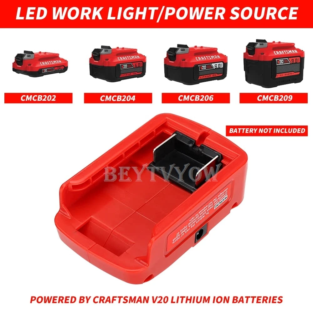 3W 140LM LED Light Battery Adapter Charger for Craftsman V20 Li-ion Battery 2 US