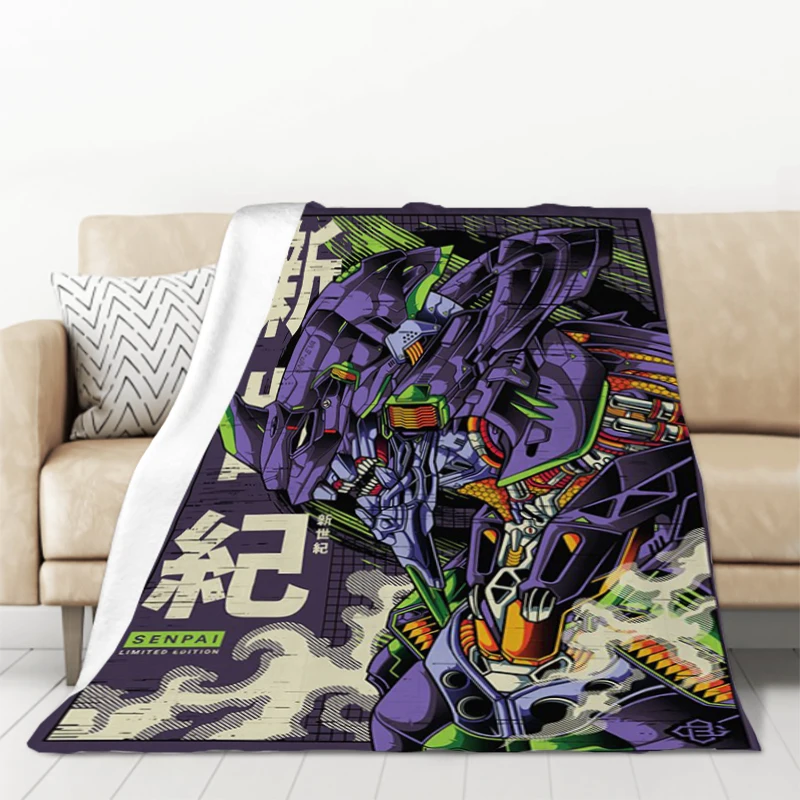 

N-Neon G-Genesis E-Evangelion Double Bed Blankets for Decorative Sofa Blanket Fluffy Soft Blankets & Throws Furry Throw Anime