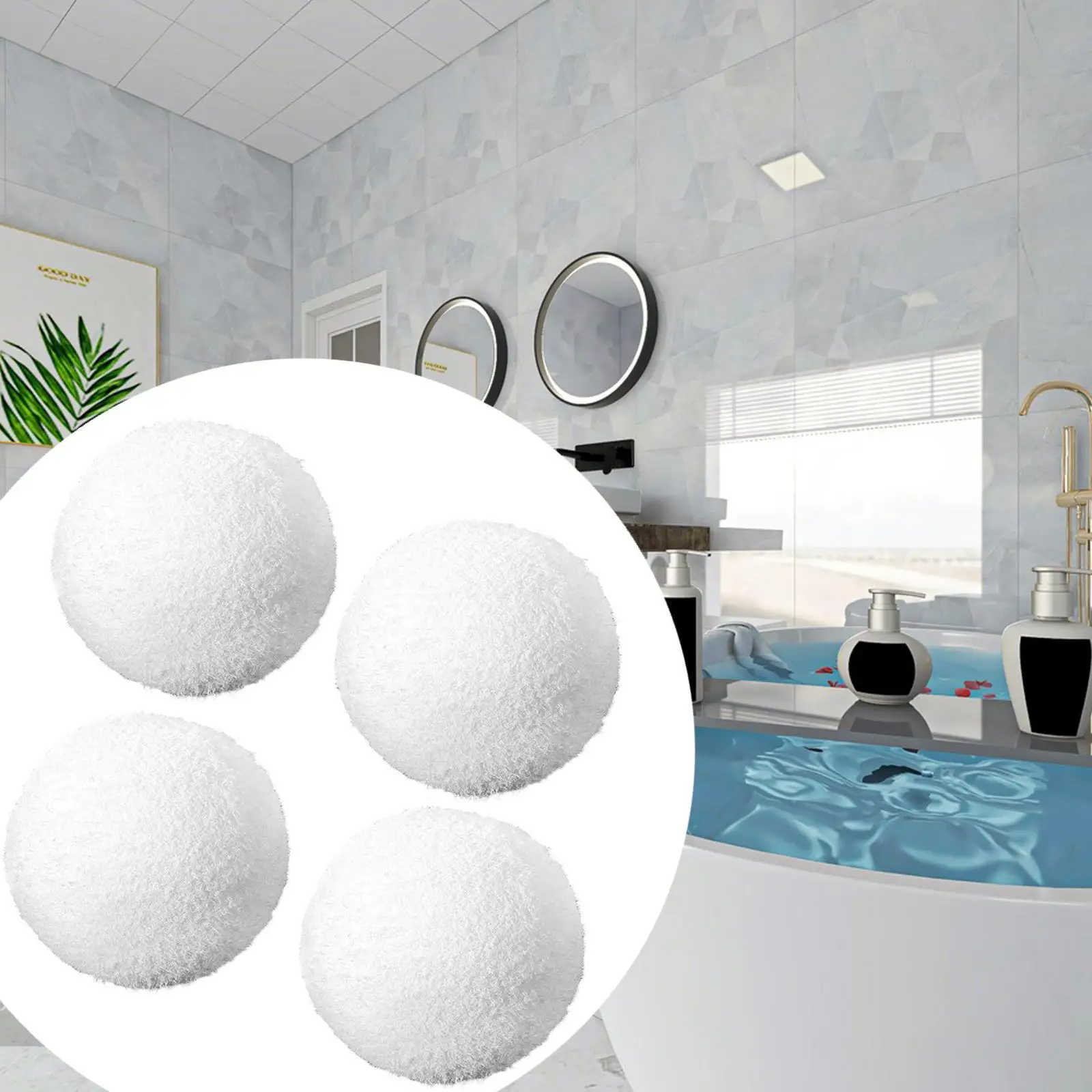 4x Sponge Scum Balls 3inch SPA Scum Eliminating Balls for Cleaning Hot Tubs