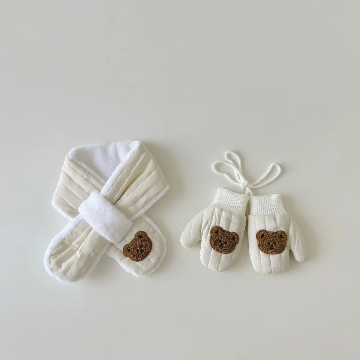 Korean Winter Baby Boys Girls Gloves Scarves Cute Cartoon Toddler Kids Windproof Warm Scarf Children's Mittens