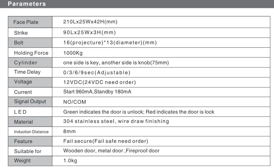 Electric Bolt Lock Fail Secure Electromagnetic Lock for Door Access Control Syst