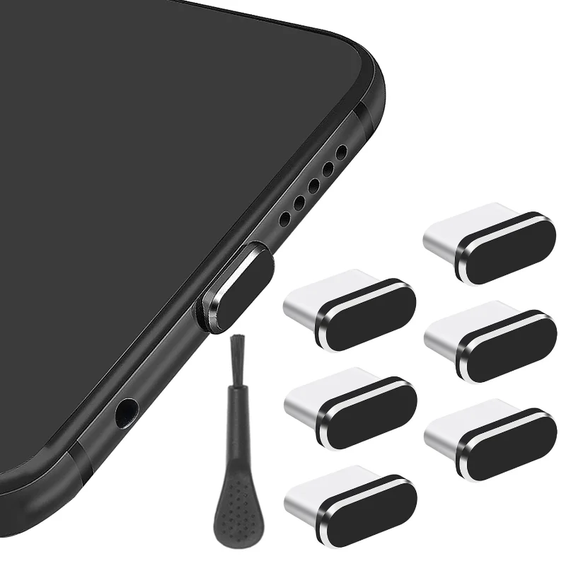 Type C Anti Dust Plugs Alloy Charging Port Cover Caps USB C Port Protectors Dust Plug Charm for