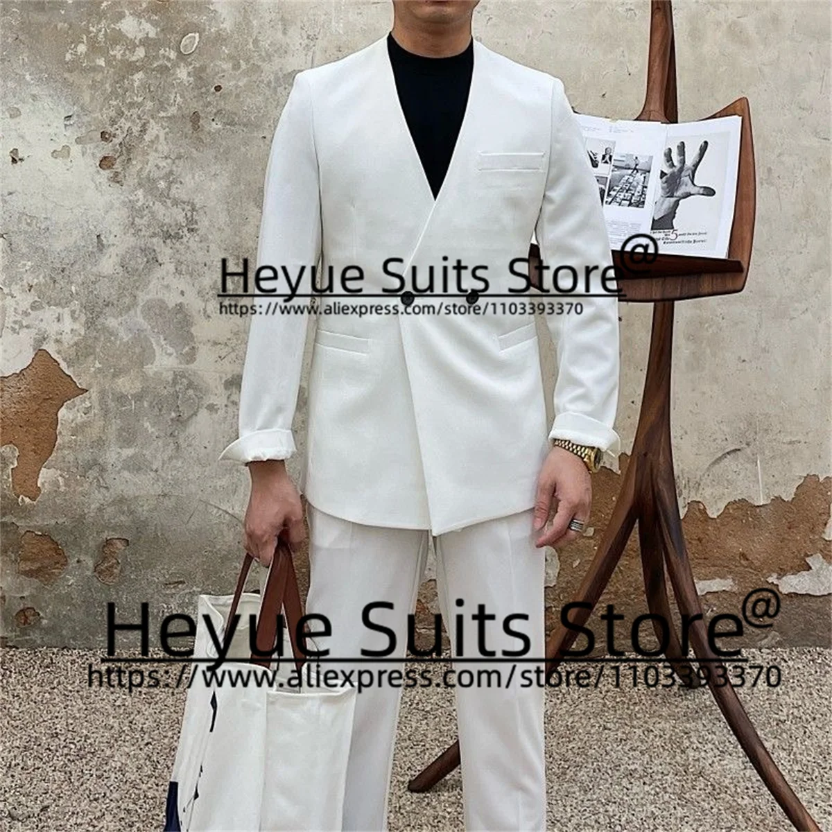 Formal Wedding Black Men Suits Tailor Made Slim Fit Double-breasted Groom Tuxedos 2 Pcs Sets Business Male Blazer Costume Homme