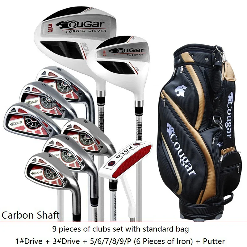 

Cougar. MENS golf clubs full set Compelete set Golf driver+wood+irons with bag Clubs carbon and steel shaft R or S free shipping