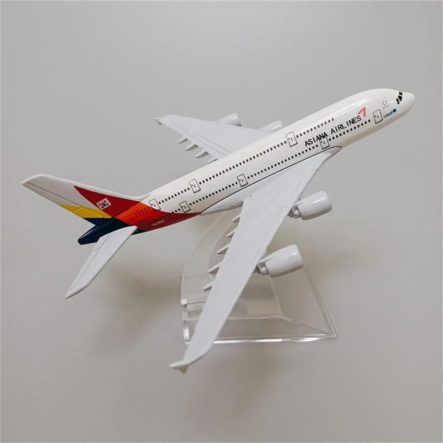 

Alloy Metal Korean Air Asiana Airlines A380 Diecast Airplane Model Asiana Airbus 380 Airways Plane Model Aircraft Gifts 16cm
