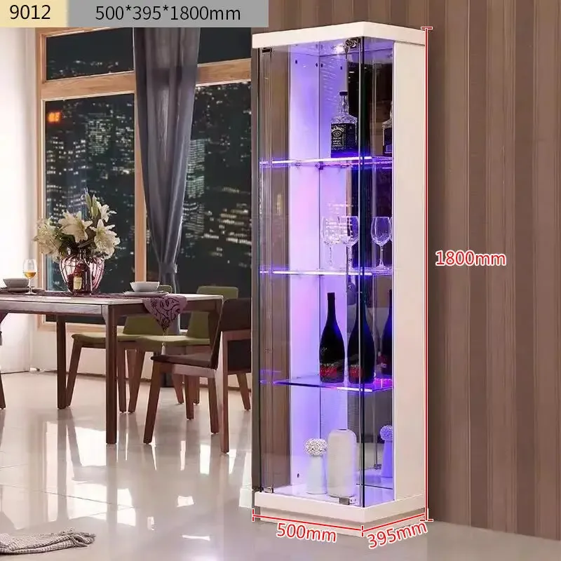 Customised Wine Cabinet, Living Room Glass Display Case With Light