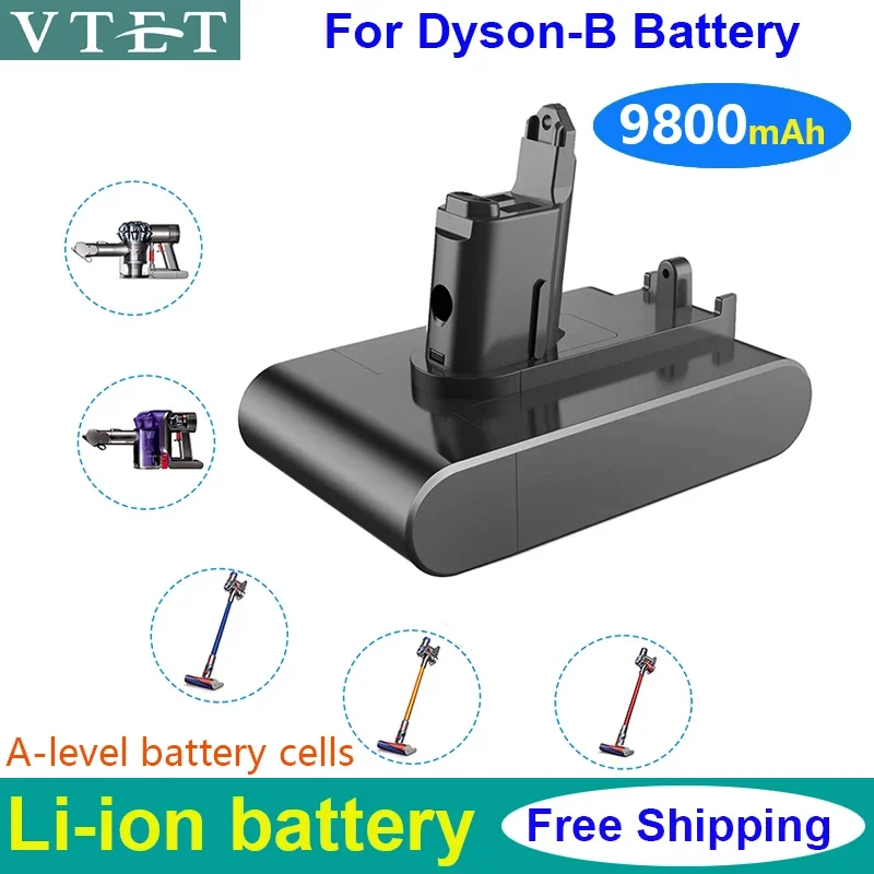 

2024 for Dyson Type-B 22.2V 9800mAh Battery Li-ion Vacuum High Quality Battery DC35 DC45 DC31B DC34 DC44 DC56 DC57 18650 9.8AH