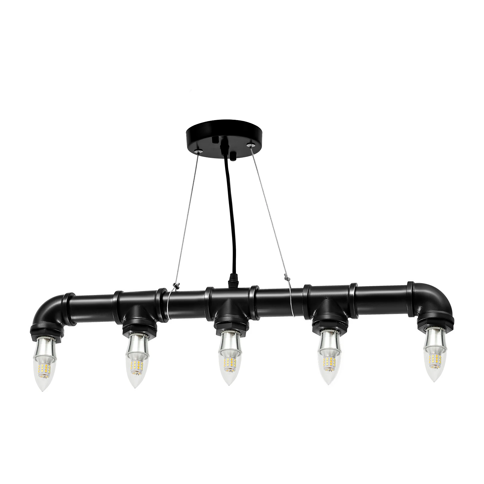 Chandelier Pendant Lamp Ceiling Light Fixture Water Pipe Shaped Lighting Fixture Home Restaurant Bar Decoration 5