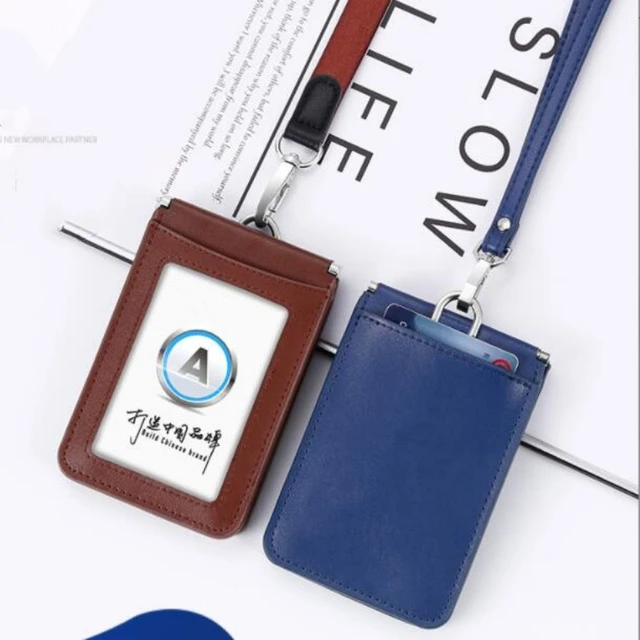 2023 Set di carte da lavoro in vera pelle porta Badge per carte d'identità  custodia per banca di credito porta carte di nome di fabbrica Clip porta  File accessori - AliExpress