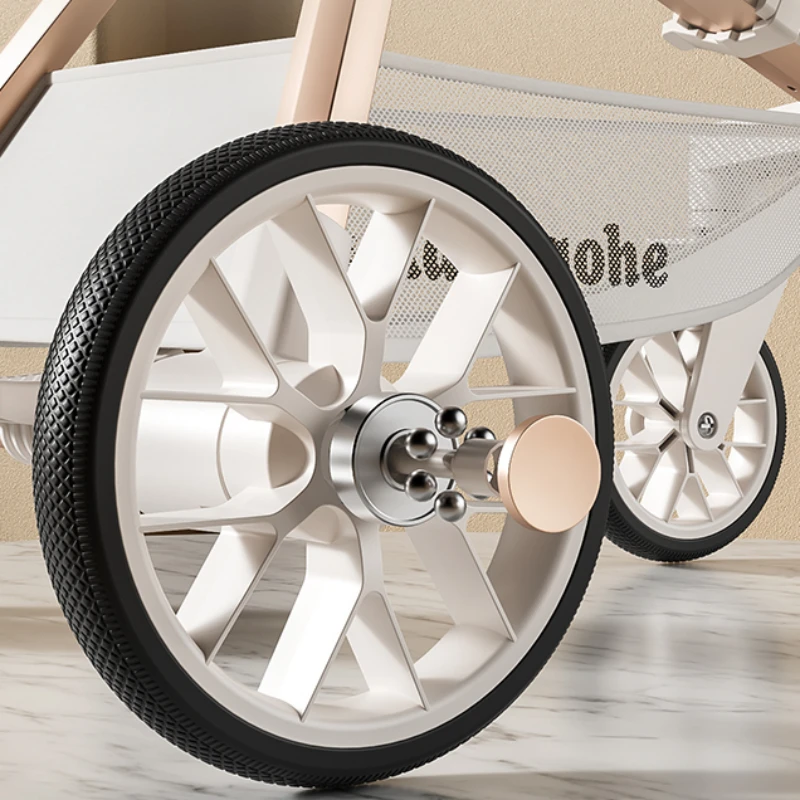 Portable Baby Stroller 360 Degree Roating Lightweight Pram Two Way Pushchair High Landscape Music Dining Car for Children