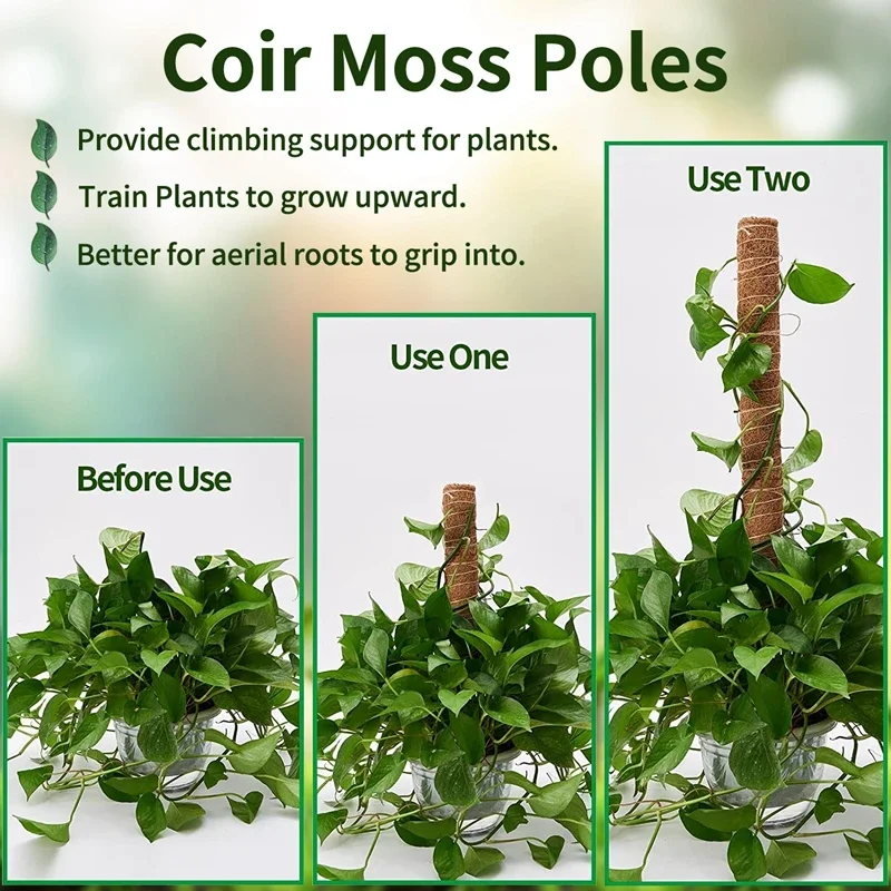 Plant climbing support plant moss coir pole bendable for indoor balcony garden courtyard flower decor