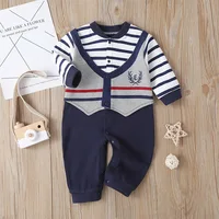 Newborn Baby Romper 2023 Fall Long Sleeves Bowtie Style Bebe Boy Girl  Clothes Little Gentle Man Penguin Infant Babe Jumpsuits 5